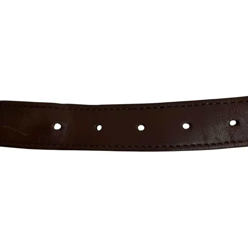 The Belted Cow Co Made in Main Brass Belt Buckle Sailor Flag Print Belt
